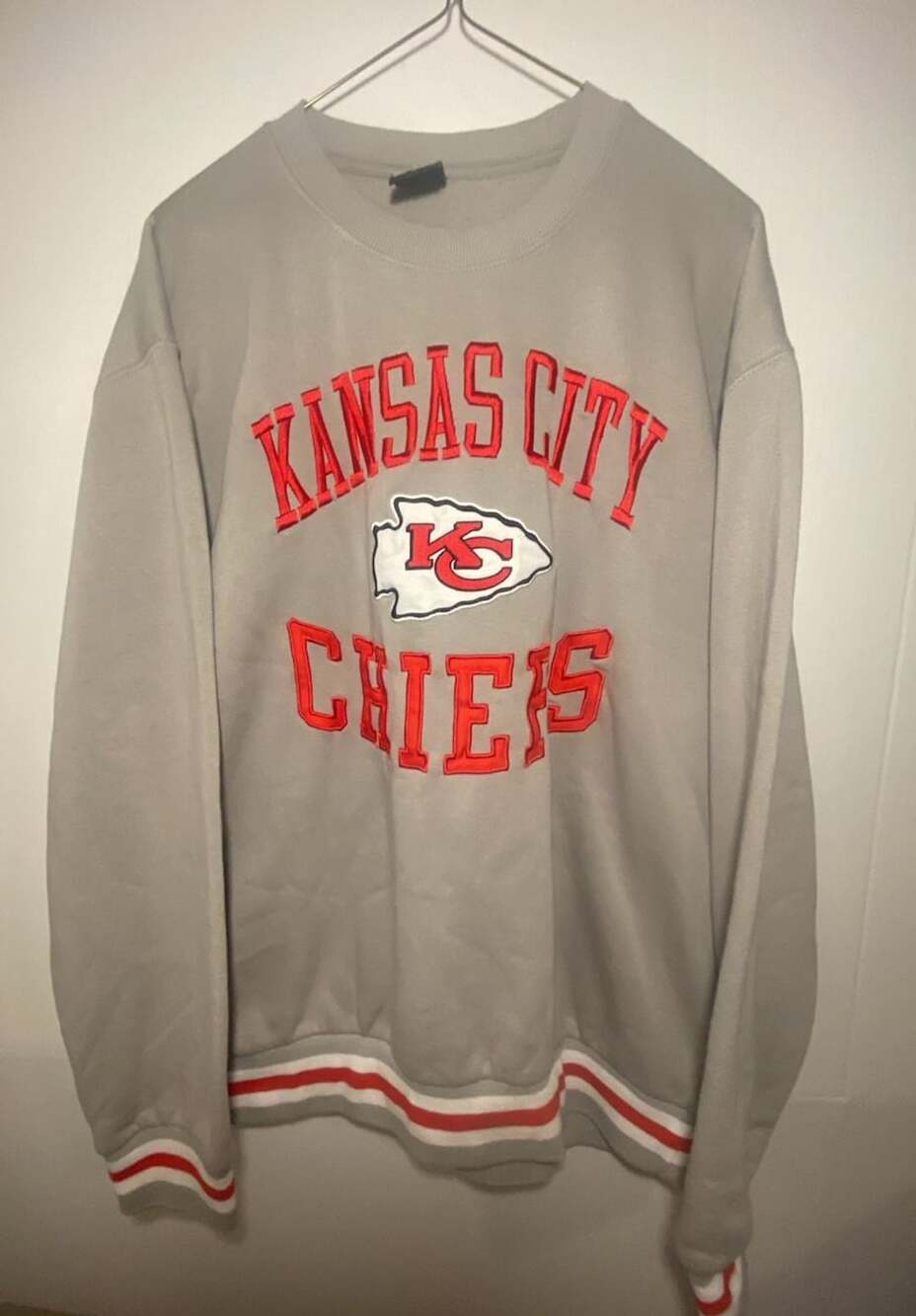 Ultra Game NFL Kansas City Chiefs Grey Crewneck Sweatshirt Men’s XL